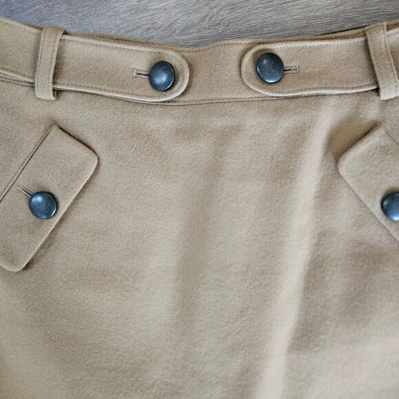 Club Monaco Women's tan beige wool short skirt size 4 - Picture 2 of 6